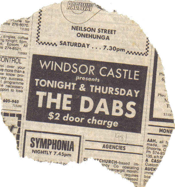 Newspaper clipping featuring the band